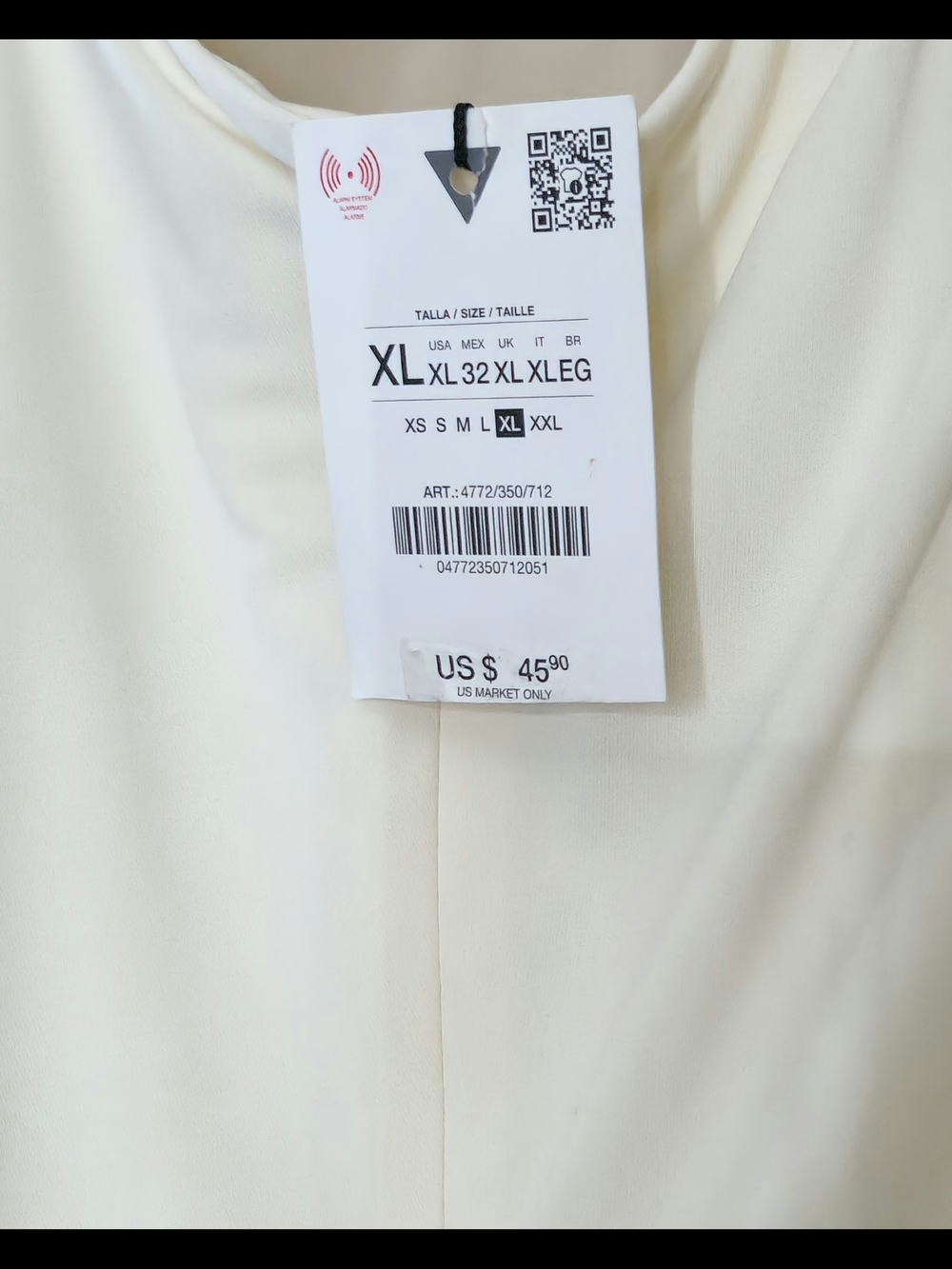 Zara Womens Cream Draped Midi Dress with Side Ruching Size XL - Picture 9 of 9